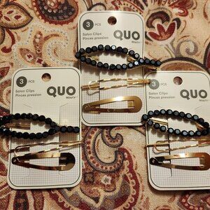 BEAUTIFUL HAIR Clip Barrette LOT of 9 BNIP QUO Deep Blue Sapphire HAIR ART